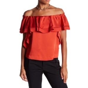 NEW WITH TAGS!!! The Shoulder Ruffle Top RACHEL Z